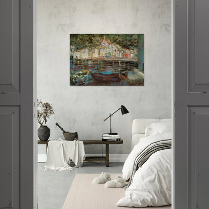 VIEW OF CADAQUES FROM PLAYA POAL - Salvador Dali Brushed Aluminum Print - 70x100 cm / 28x40 inches | Salvador Dali Aluminum Print | Salvador Dali Prints