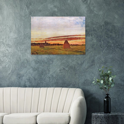Haystacks at Chailly - claude monet Brushed Aluminum Print - 70x100 cm / 28x40 inches | claude monet Aluminum Print | claude monet Prints