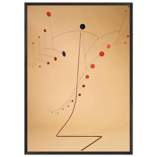RED CASCADE 1954 - Alexander Calder 70x100 cm / 28x40 inches Framed Art Print – Black Wooden Frame
