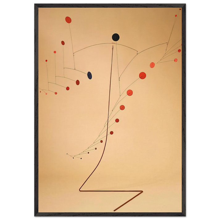 RED CASCADE 1954 - Alexander Calder 70x100 cm / 28x40 inches Framed Art Print – Black Wooden Frame