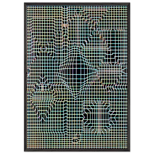 Biadan - 1959 - Victor Vasarely 70x100 cm / 28x40 inches Framed Art Print – Black Wooden Frame