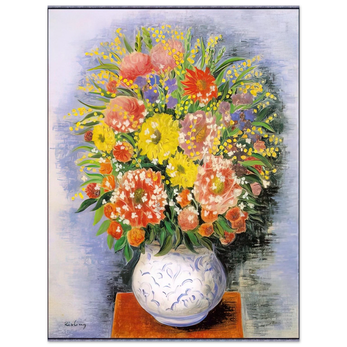 Moise Kisling - BOUQUET OF VARIOUS FLOWERS AND MIMOSA  75x100 cm / 30x40inches Fine Art Poster