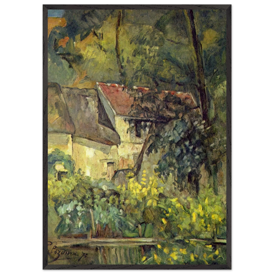 The House of Pere Lacroix in Auvers - Paul Cezanne 70x100 cm / 28x40 inches Framed Art Print – Black Wooden Frame