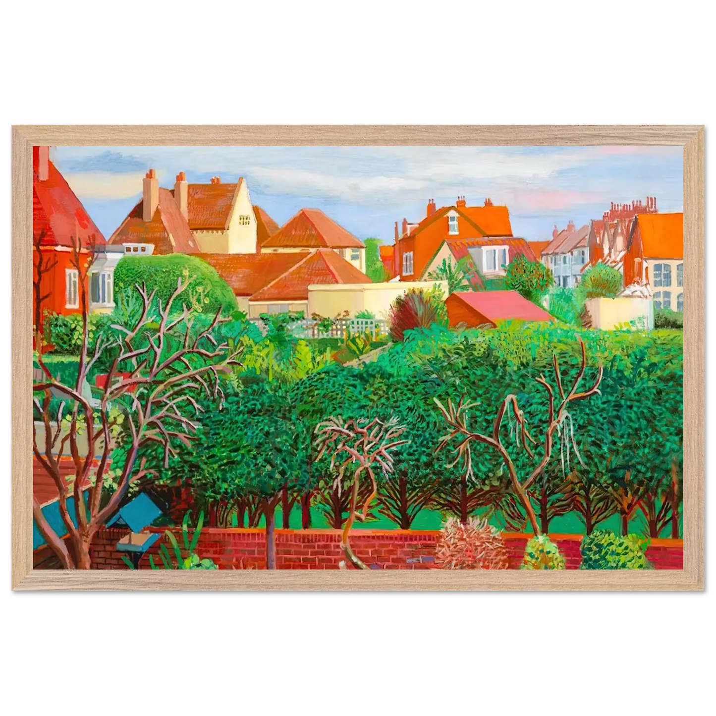 David Hockney - David Hockney Wall art - 70x100 cm / 28x40 Inches - Premium Wooden Framed Poster With Fine Art Paper - White frame