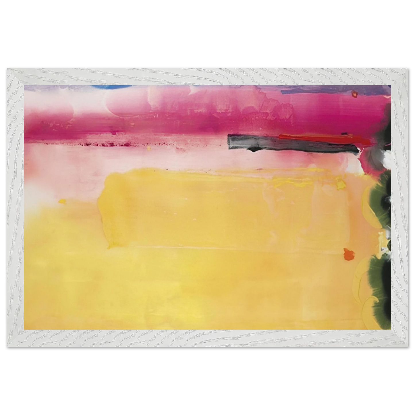 Helen Frankenthaler - Black-Eyed Susan - 1988 Wall art - 28x43  cm / XL (11x17 inches) - Premium Wooden Framed Poster With Fine Art Paper-canvas - Wood frame