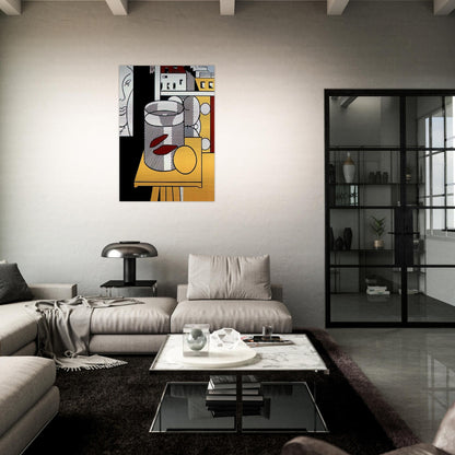 STILL LIFE WITH GOLDFISH 1974 - Roy Lichtenstein Brushed Aluminum Print - 70x100 cm / 28x40 inches | Roy Lichtenstein Aluminum Print | Roy Lichtenstein Prints