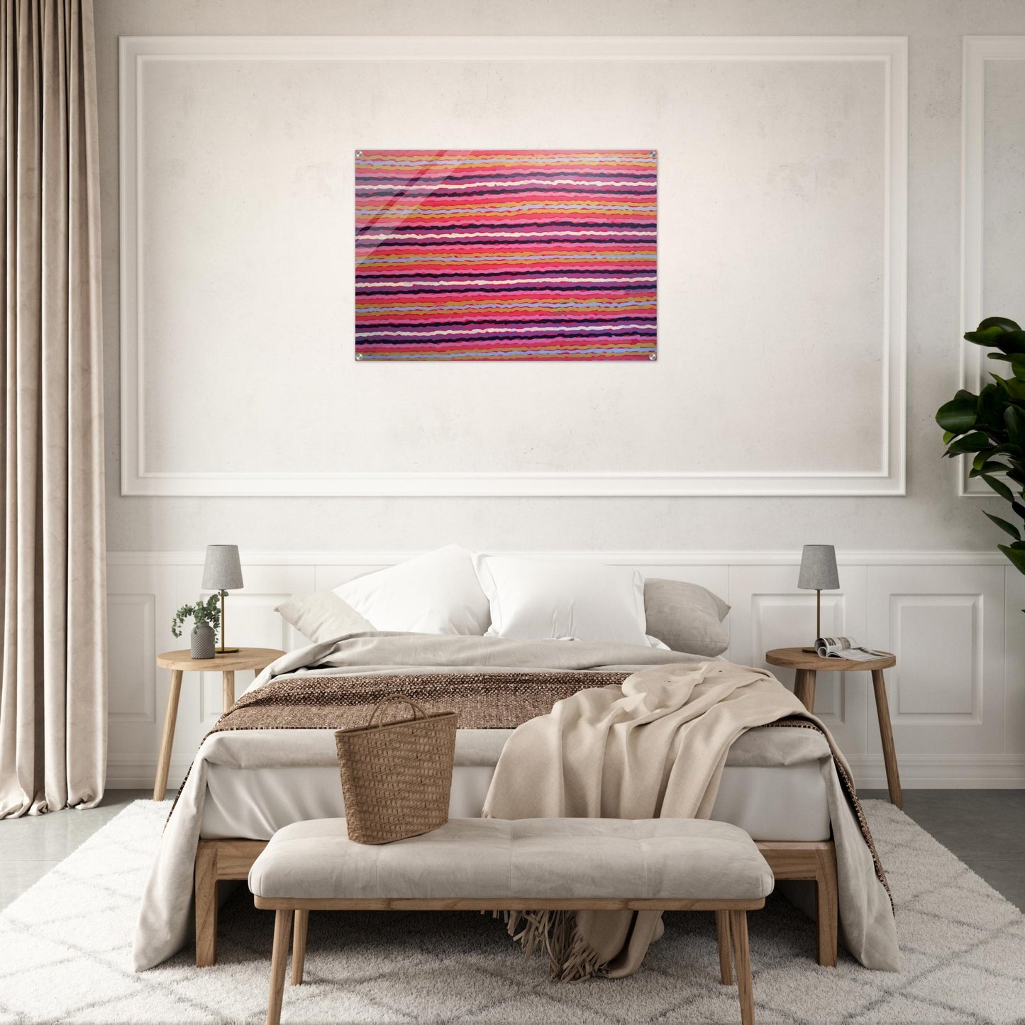 Spear Dreaming, South of Naperby - 1995 - Clifford Possum Tjapaltjarri Acrylic Print - 70x100 cm / 28x40″ inches