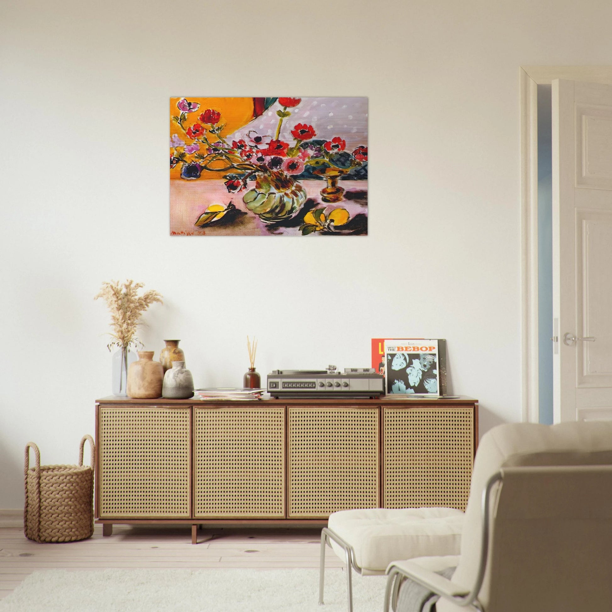 ANEMONES AND CHINESE VASE 1943 - Henri Matisse Brushed Aluminum Print - 70x100 cm / 28x40 inches | Henri Matisse Aluminum Print | Henri Matisse Prints