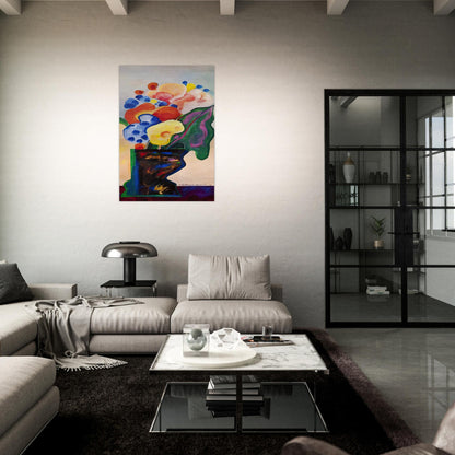 Vase With Flowers - 1990 - Aldemir Martins Brushed Aluminum Print - 70x100 cm / 28x40 inches | Aldemir Martins Aluminum Print | Aldemir Martins Prints