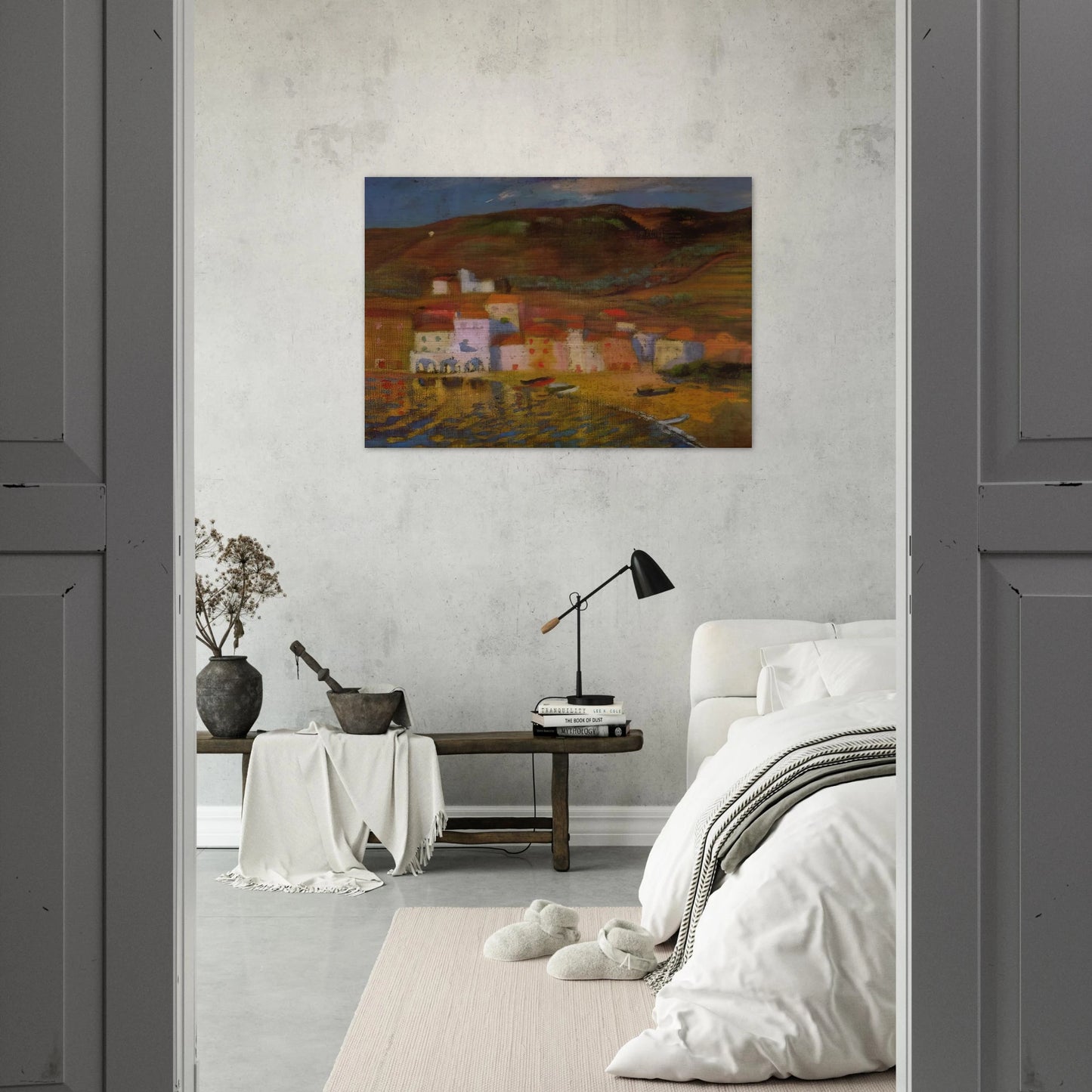 PORTDOGUE AND MOUNT PANI FROM AYUNTAMIENTO - Salvador Dali Brushed Aluminum Print - 70x100 cm / 28x40 inches | Salvador Dali Aluminum Print | Salvador Dali Prints