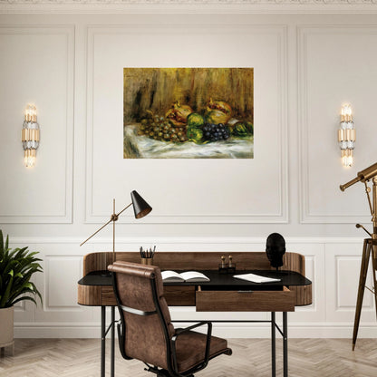 Still Life with Grapes - Pierre-Auguste Renoir Brushed Aluminum Print - 70x100 cm / 28x40 inches | Pierre-Auguste Renoir Aluminum Print | Pierre-Auguste Renoir Prints