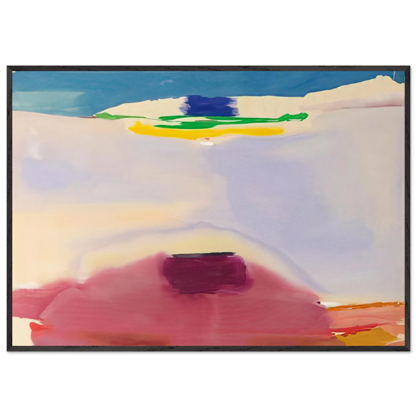 Helen Frankenthaler - Leveling - 1973 Wall art - A2 (42 x 59.4  cm) - Premium Wooden Framed Poster With Fine Art Paper-canvas - Black frame