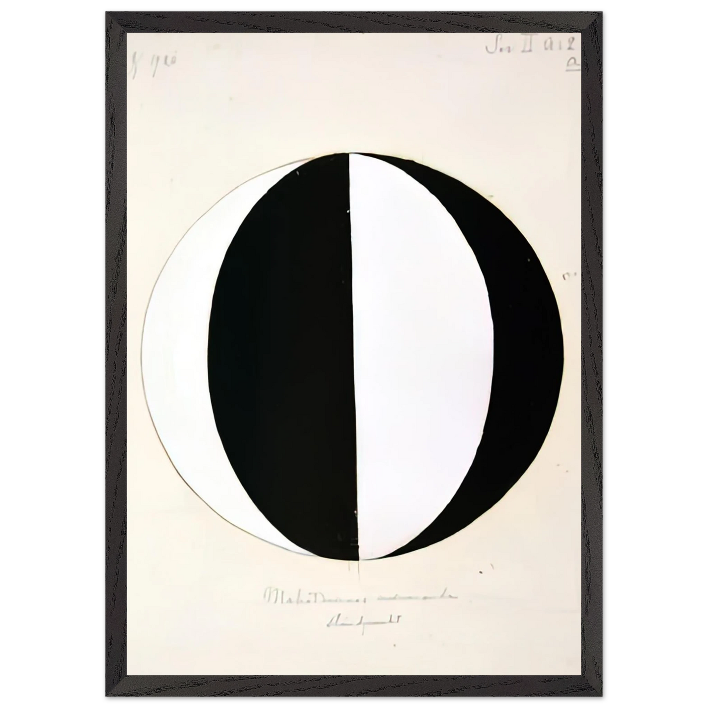 Hilma af Klint - THE MAHATMAS PRESENT STANDING POINT SERIES II NO 2A 1920 Wall art - 70x100 cm / 28x40 inches - Premium Wooden Framed Poster With Fine Art Paper-canvas - Wood frame