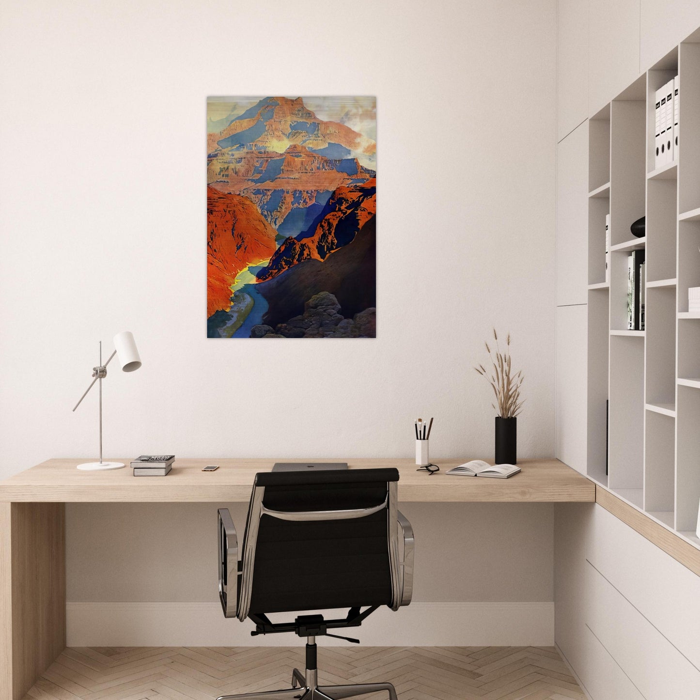 Grand Canyon - Maxfield Parrish Brushed Aluminum Print - 70x100 cm / 28x40 inches | Maxfield Parrish Aluminum Print | Maxfield Parrish Prints