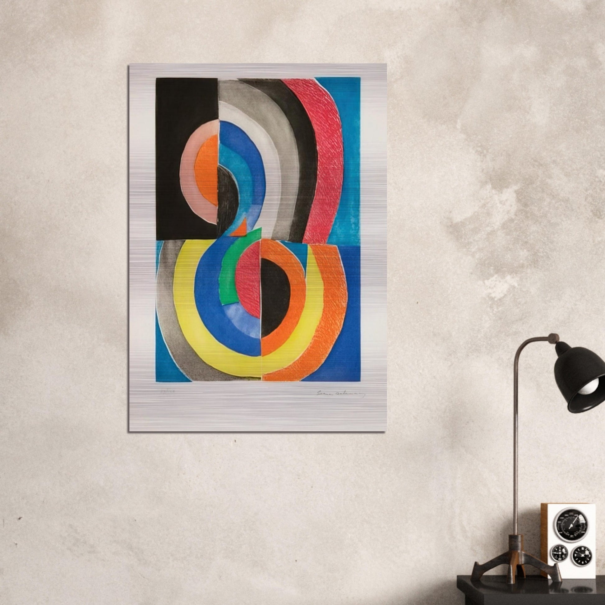 ABSTRACT COMPOSITION WITH SEMICIRCLES - Sonia Delaunay Brushed Aluminum Print - 70x100 cm / 28x40 inches | Sonia Delaunay Aluminum Print | Sonia Delaunay Prints
