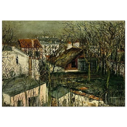 THE BERLIOZ HOUSE - Maurice Utrillo Brushed Aluminum Print - 70x100 cm / 28x40 inches | Maurice Utrillo Aluminum Print | Maurice Utrillo Prints