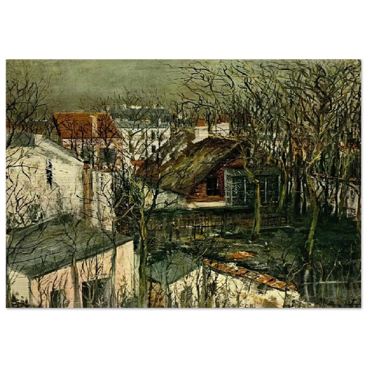 THE BERLIOZ HOUSE - Maurice Utrillo Brushed Aluminum Print - 70x100 cm / 28x40 inches | Maurice Utrillo Aluminum Print | Maurice Utrillo Prints