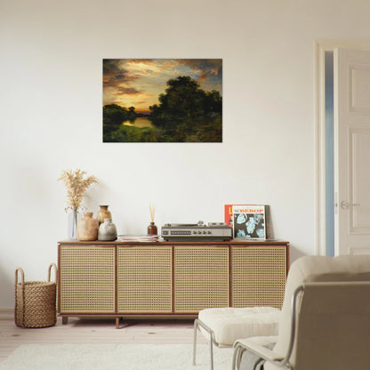 Sunset on Long Island - Thomas Moran Brushed Aluminum Print - 70x100 cm / 28x40 inches | Thomas Moran Aluminum Print | Thomas Moran Prints