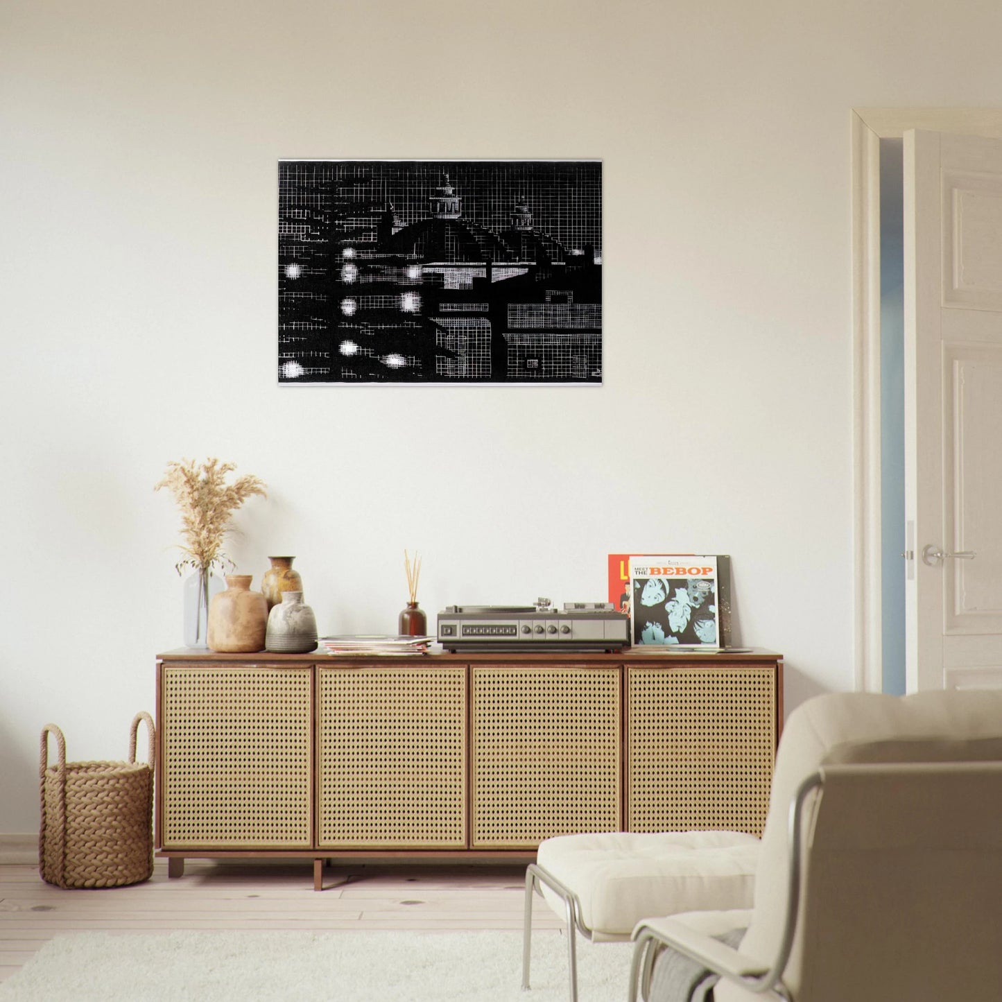 NOCTURNAL ROME 5 - MC Escher Brushed Aluminum Print - 70x100 cm / 28x40 inches | MC Escher Aluminum Print | MC Escher Prints