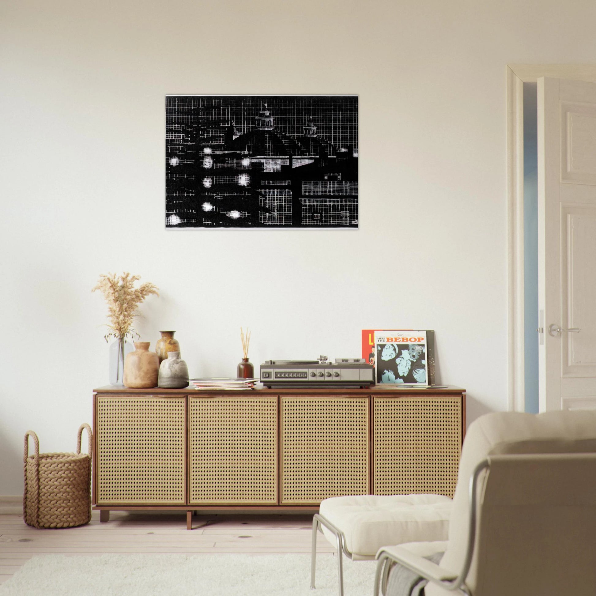 NOCTURNAL ROME 5 - MC Escher Brushed Aluminum Print - 70x100 cm / 28x40 inches | MC Escher Aluminum Print | MC Escher Prints