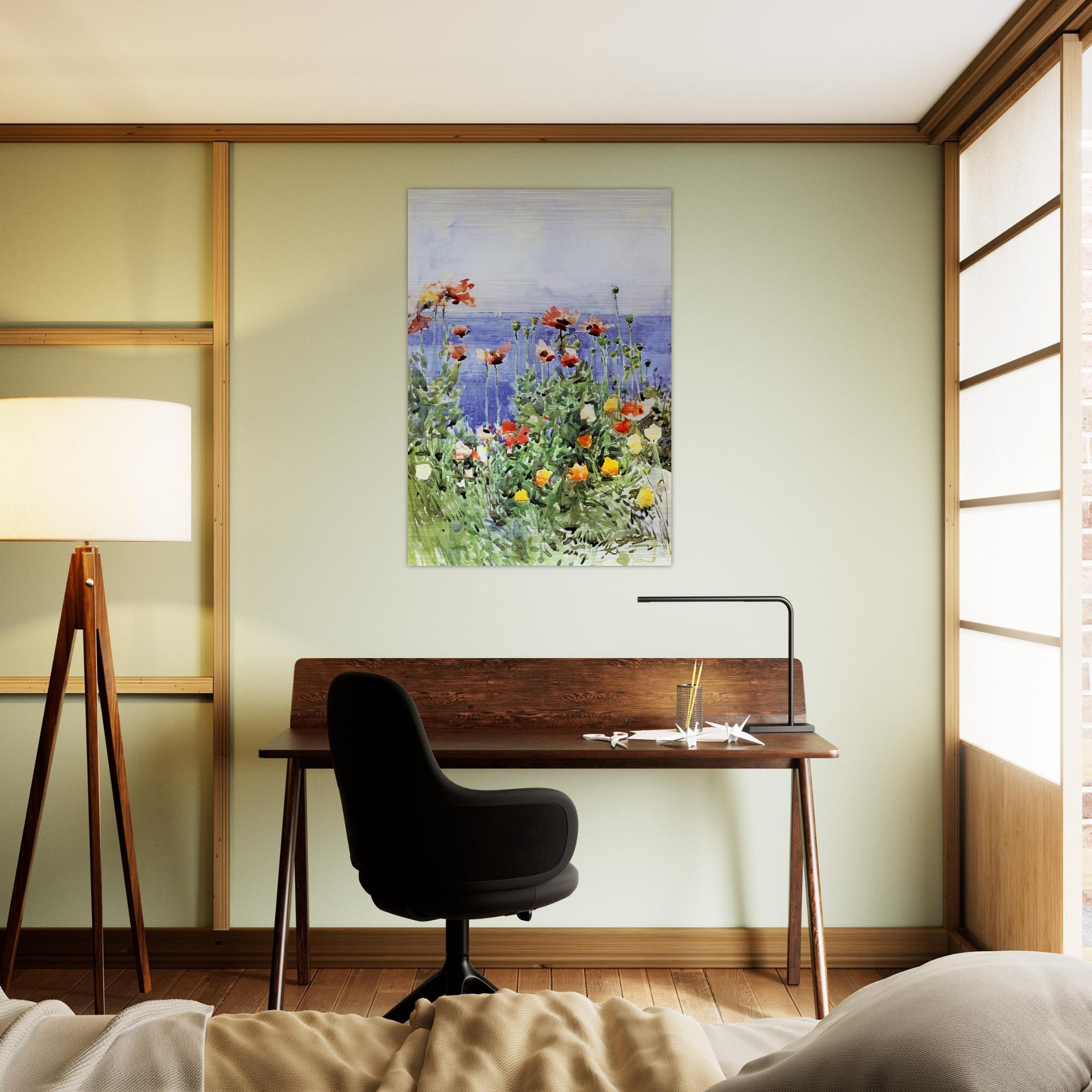 Poppies, Isles of Shoals 02 - Childe Hassam Brushed Aluminum Print - 70x100 cm / 28x40 inches | Childe Hassam Aluminum Print | Childe Hassam Prints