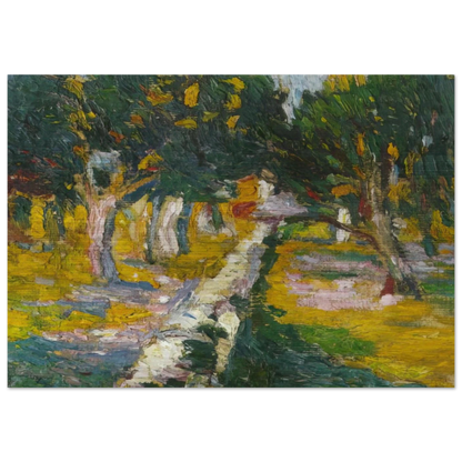 ORCHARD AT LLANE CADAQUES 1920 - Salvador Dali Brushed Aluminum Print - 70x100 cm / 28x40 inches | Salvador Dali Aluminum Print | Salvador Dali Prints