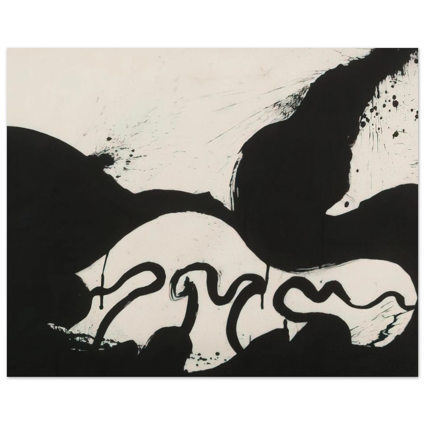 Helen Frankenthaler - Untitled - 1973 Wall art - 60x80 cm / 24x32 inches - Premium Wooden Framed Poster With Fine Art Paper-canvas - Black frame