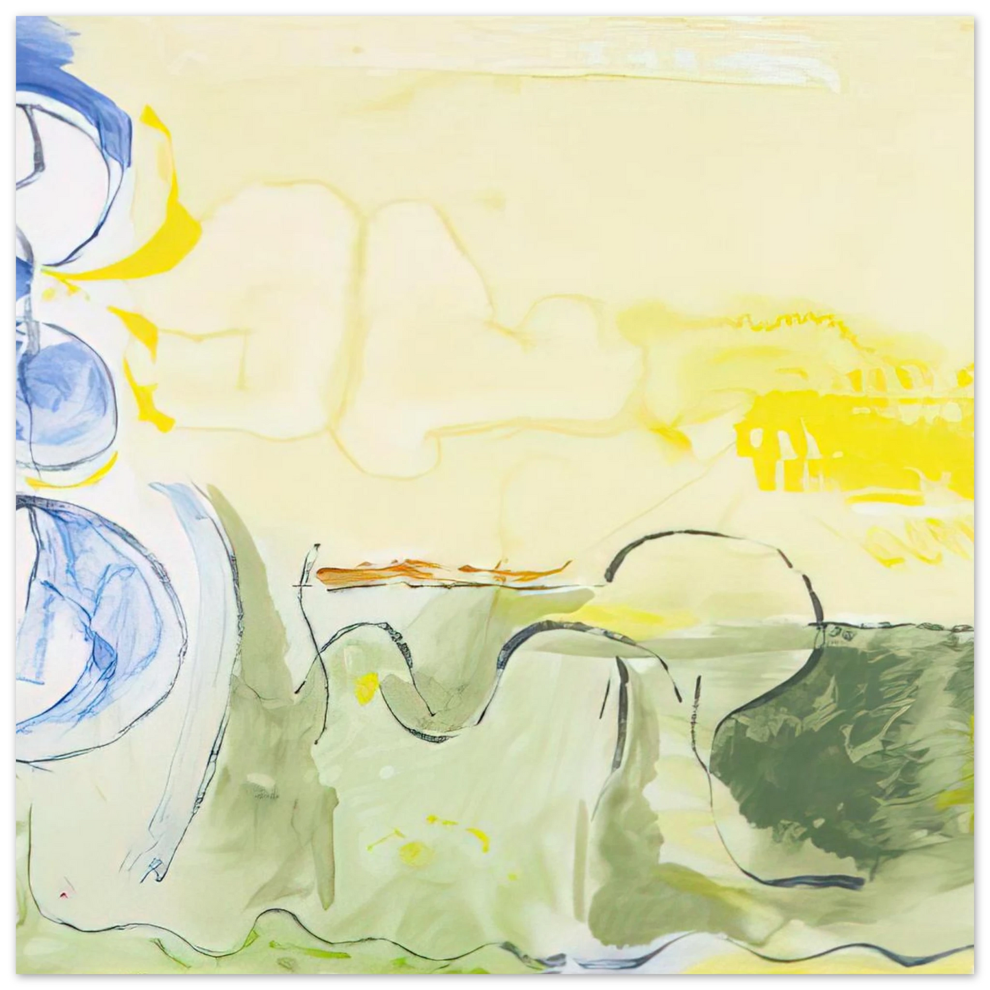 Helen Frankenthaler - Flotilla - 2006 Wall art - A2 (42 x 59.4  cm) - Premium Wooden Framed Poster With Fine Art Paper-canvas - Black frame