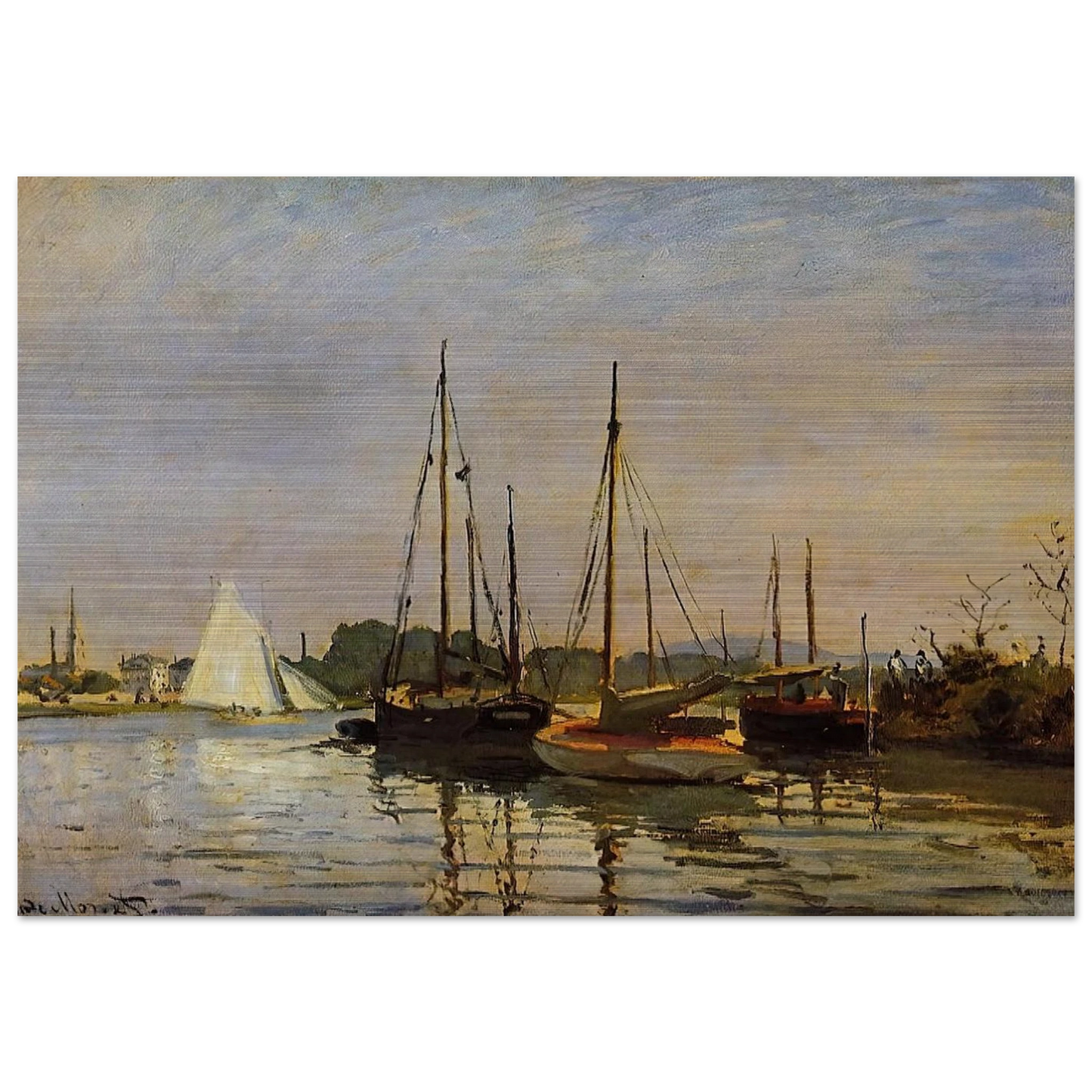 Pleasure Boats, Argenteuil, c.1872-3 oil on canvas - claude monet Brushed Aluminum Print - 70x100 cm / 28x40 inches | claude monet Aluminum Print | claude monet Prints