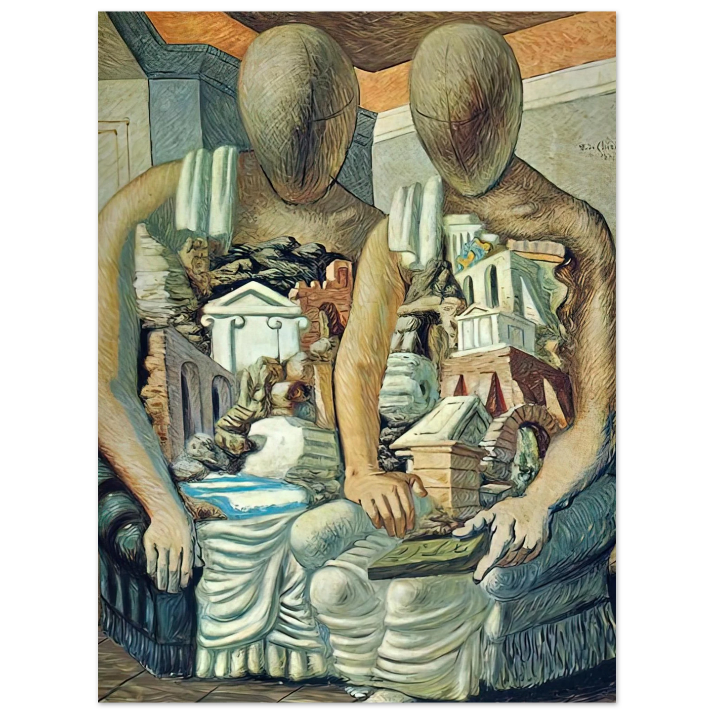 Giorgio de Chirico - THE ARCHAEOLOGISTS 1927  75x100 cm / 30x40inches Fine Art Poster