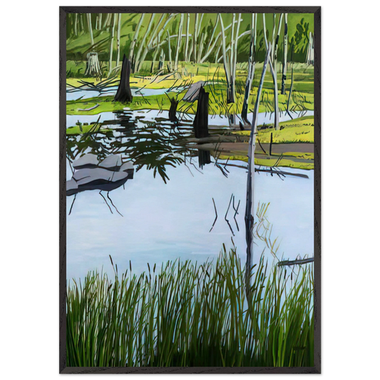 Joannas Marsh - 2000 - Neil Welliver 70x100 cm / 28x40 inches Framed Art Print – Black Wooden Frame