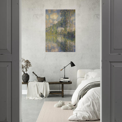Poplars on the Epte - claude monet Brushed Aluminum Print - 70x100 cm / 28x40 inches | claude monet Aluminum Print | claude monet Prints