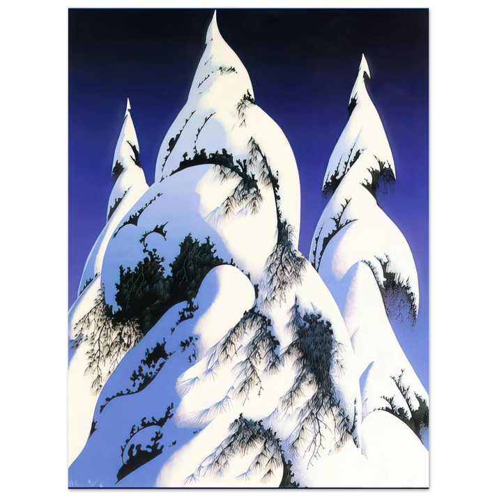 Eyvind Earle - Snow Trees  75x100 cm / 30x40inches Fine Art Poster