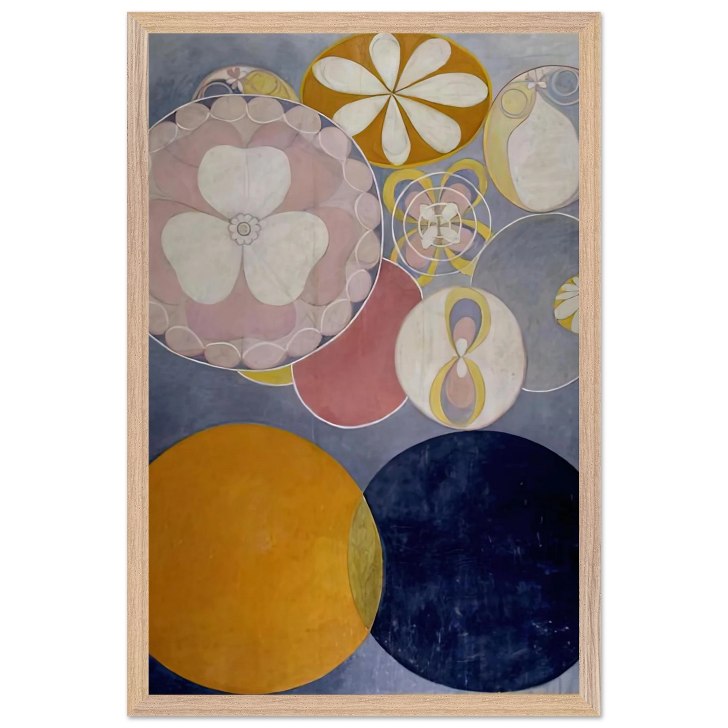 Hilma af Klint - DE TIO ST RSTA N 2 BARNAALDERN 1907 Wall art - 30x45 cm / 12x18 inches - Premium Wooden Framed Poster With Fine Art Paper-canvas - Wood frame