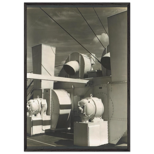 Upper Deck - 1928 - Charles Sheeler 70x100 cm / 28x40 inches Framed Art Print – Black Wooden Frame