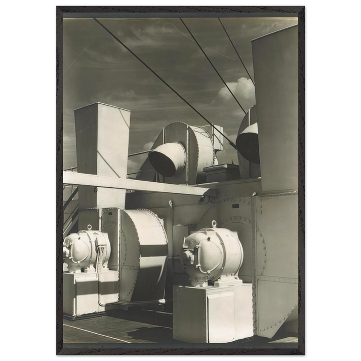 Upper Deck - 1928 - Charles Sheeler 70x100 cm / 28x40 inches Framed Art Print – Black Wooden Frame