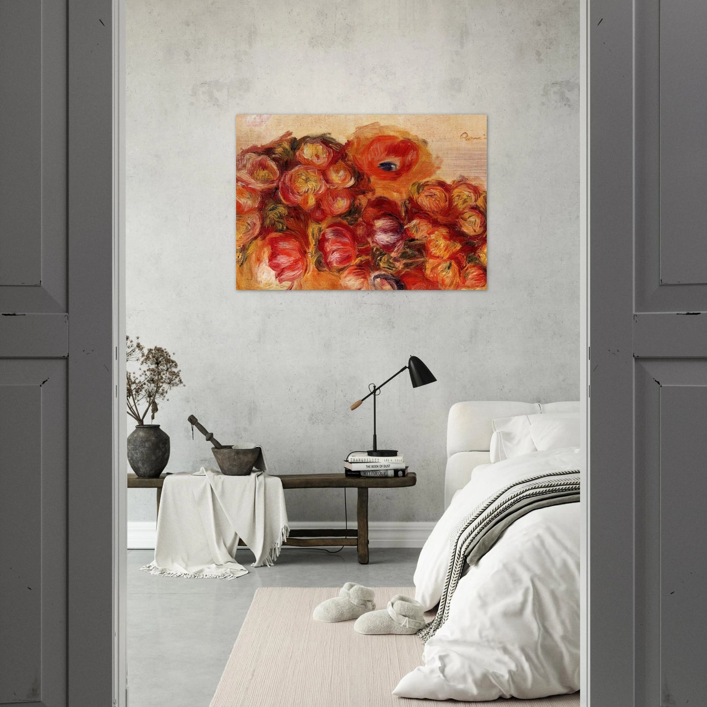 Study of Flowers Anemones and Tulips - Pierre-Auguste Renoir Brushed Aluminum Print - 70x100 cm / 28x40 inches | Pierre-Auguste Renoir Aluminum Print | Pierre-Auguste Renoir Prints