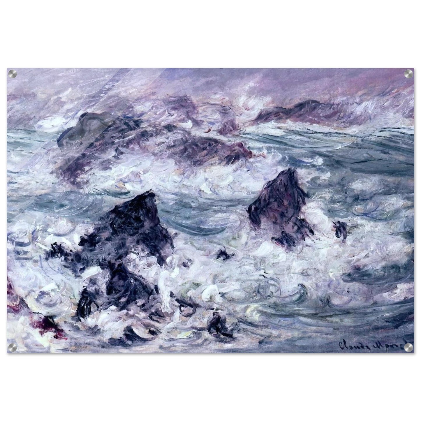 Storm at Belle-Ile - claude monet Acrylic Print - 70x100 cm / 28x40″ inches