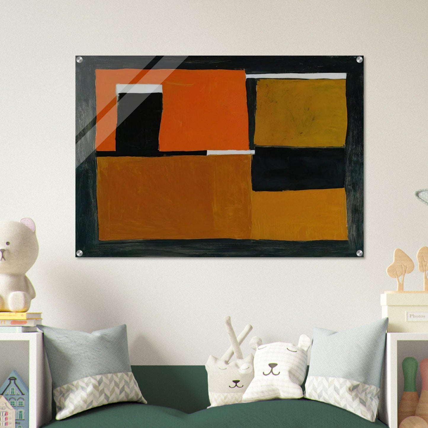 Orange, Black and White Composition - 1953 - William Scott Acrylic Print - 70x100 cm / 28x40″ inches