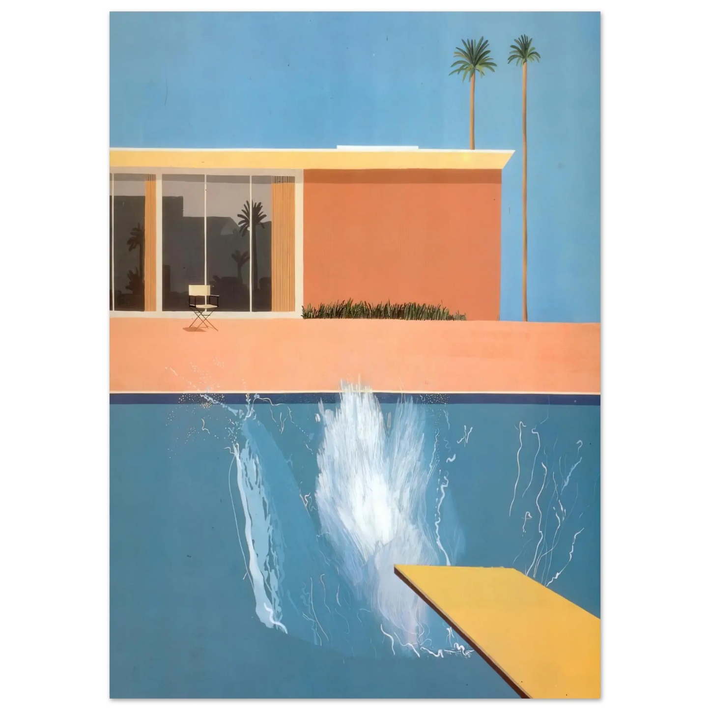David Hockney - David Hockney Wall art - 21x29.7 cm / 8x12" - Premium Wooden Framed Poster With Fine Art Paper - White frame