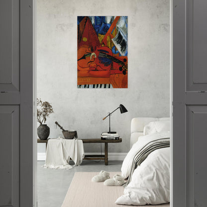 THE VIOLIN 1916 - Raoul Dufy Brushed Aluminum Print - 70x100 cm / 28x40 inches | Raoul Dufy Aluminum Print | Raoul Dufy Prints