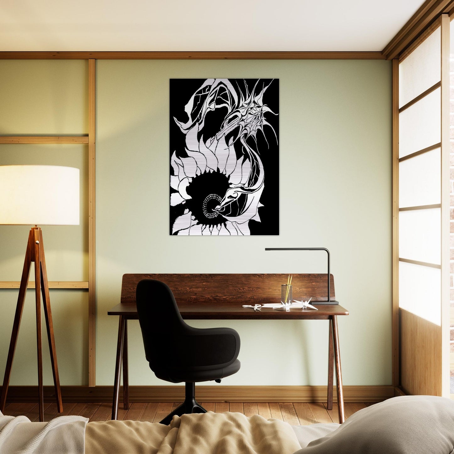 SUNFLOWERS - MC Escher Brushed Aluminum Print - 70x100 cm / 28x40 inches | MC Escher Aluminum Print | MC Escher Prints