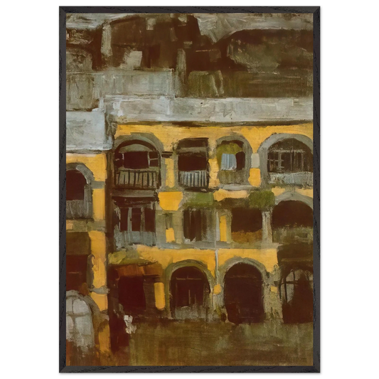 A blue house - Pablo Picasso 70x100 cm / 28x40 inches Framed Art Print – Black Wooden Frame