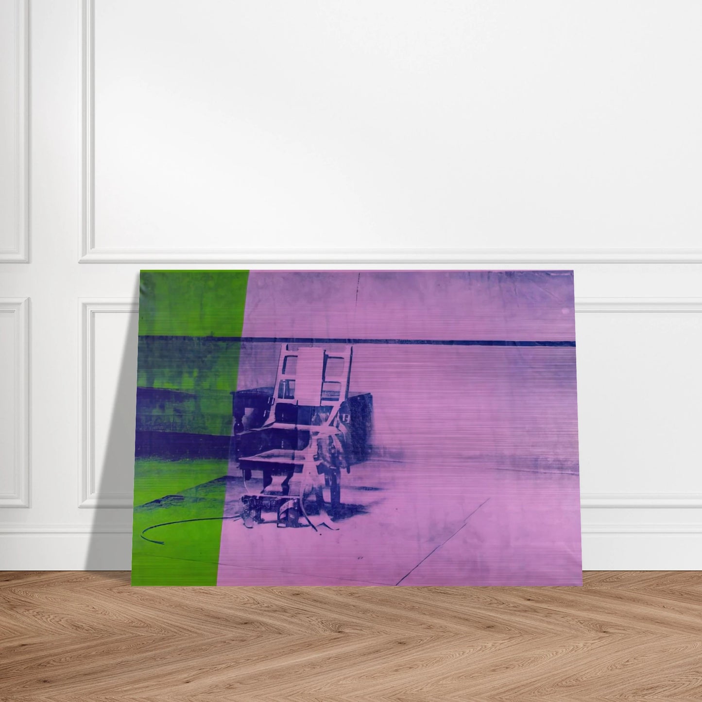 Big electric chair - Andy Warhol Brushed Aluminum Print - 70x100 cm / 28x40 inches | Andy Warhol Aluminum Print | Andy Warhol Prints