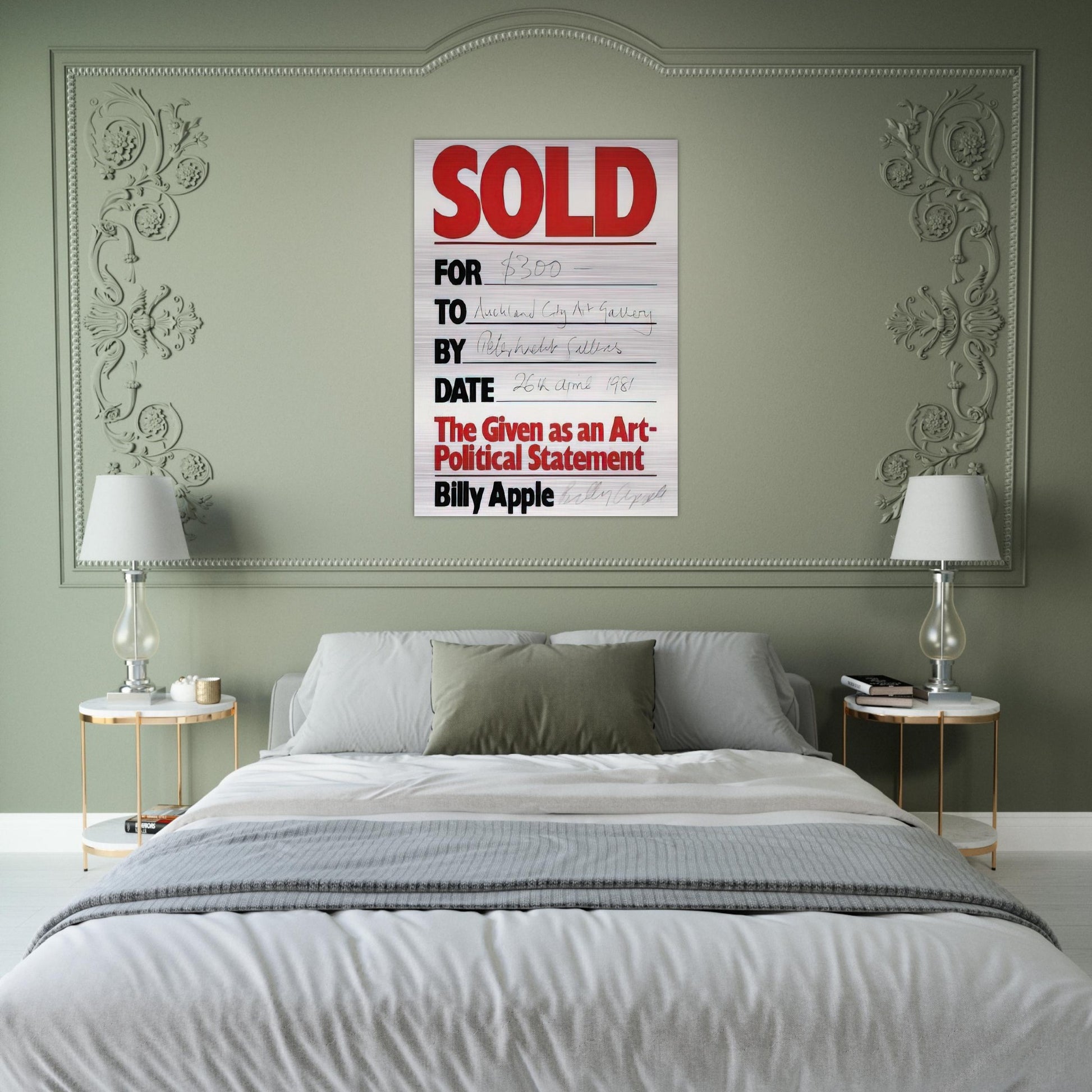 Sold - 1981 - Billy Apple Brushed Aluminum Print - 70x100 cm / 28x40 inches | Billy Apple Aluminum Print | Billy Apple Prints