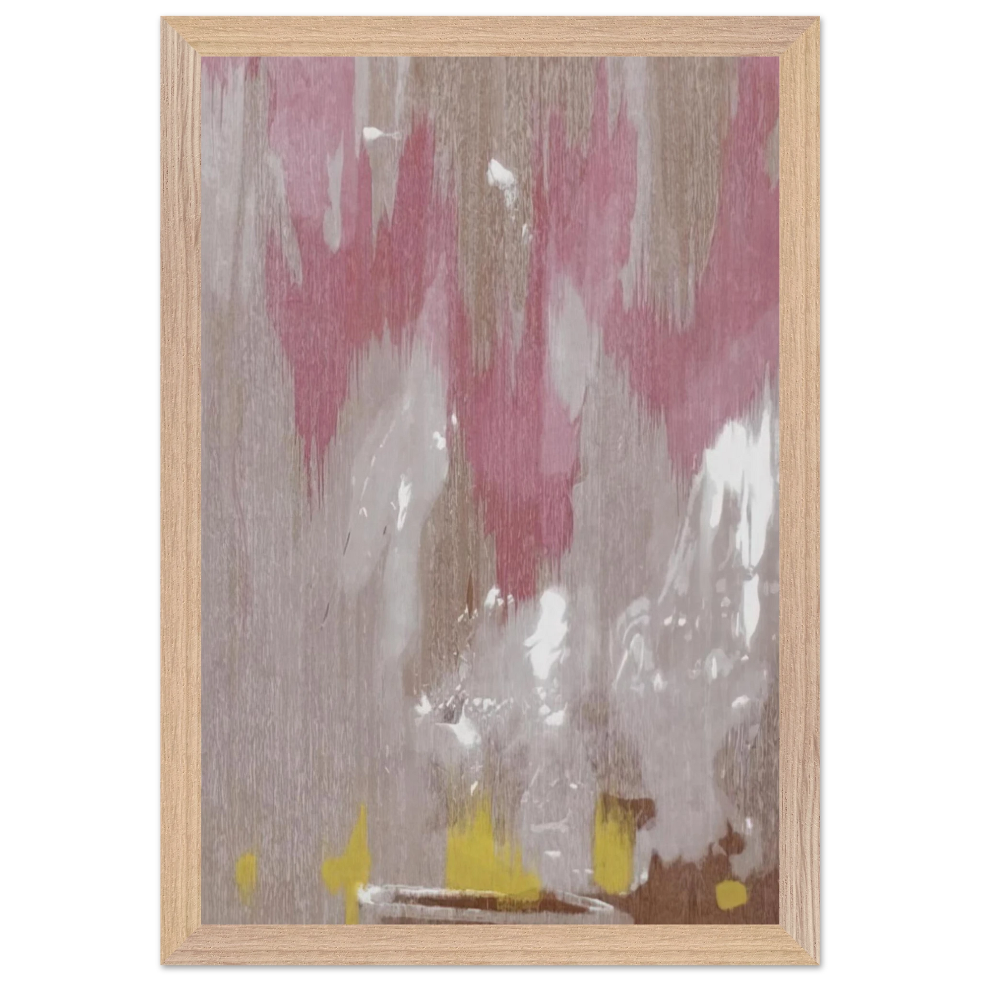 Helen Frankenthaler - Tales of Genji IV - 1998 Wall art - 28x43  cm / XL (11x17 inches) - Premium Wooden Framed Poster With Fine Art Paper-canvas - White frame