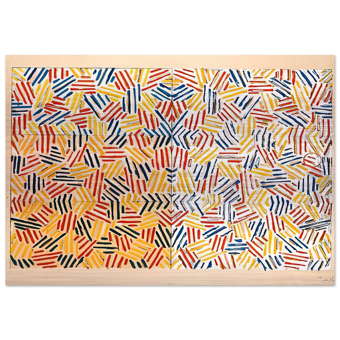 CORPSE AND MIRROR 1969 0 - Jasper Johns Brushed Aluminum Print - 70x100 cm / 28x40 inches | Jasper Johns Aluminum Print | Jasper Johns Prints