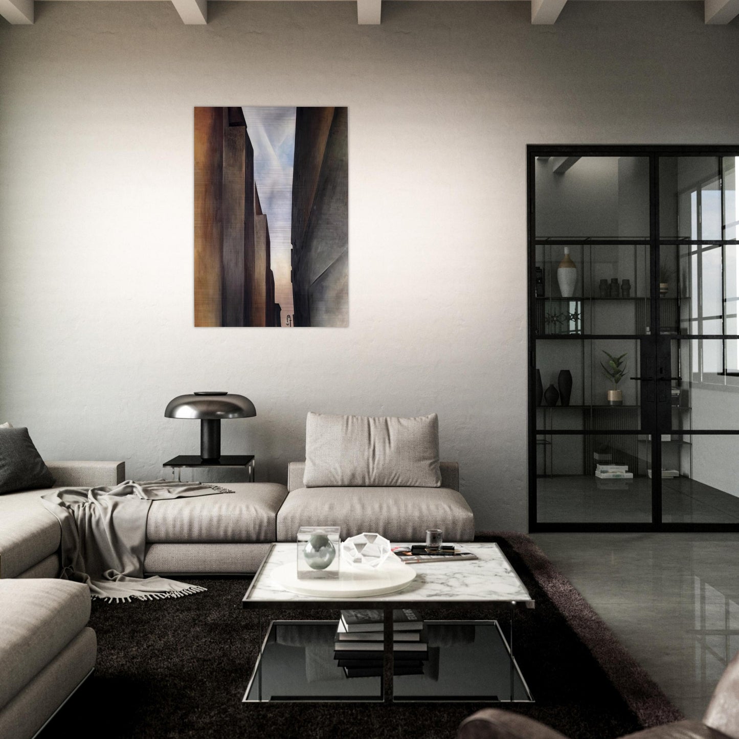 Street of New York II - Georgia O'Keeffe Brushed Aluminum Print - 70x100 cm / 28x40 inches | Georgia O'Keeffe Aluminum Print | Georgia O'Keeffe Prints