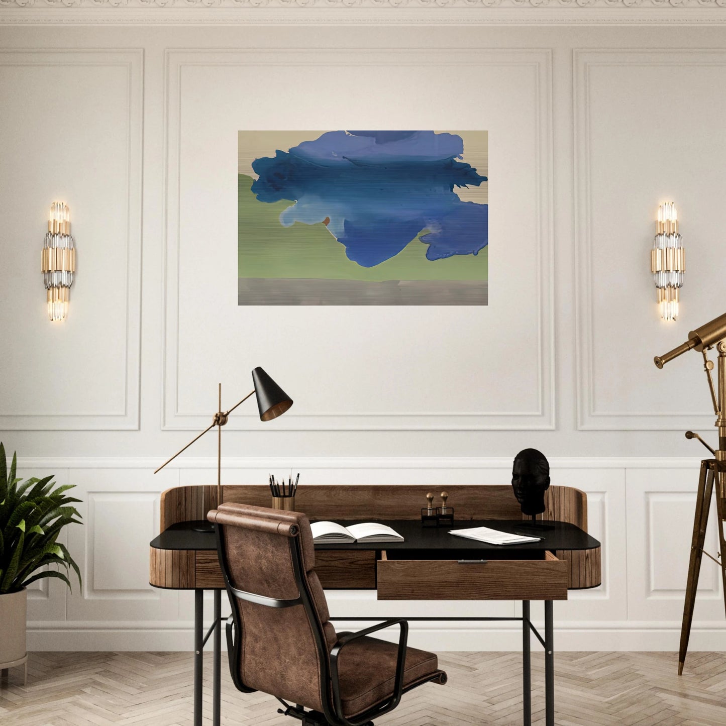 The Bay, 1963- - Helen Frankenthaler Brushed Aluminum Print - 70x100 cm / 28x40 inches | Helen Frankenthaler Aluminum Print | Helen Frankenthaler Prints