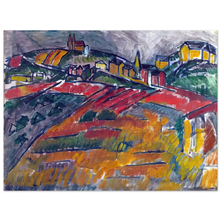 Raoul Dufy - LANDSCAPE WITH RED AND YELLOW  75x100 cm / 30x40inches Fine Art Poster